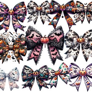Halloween Bow PNG Bundle, Coquette Bow Png, Coquette Halloween Png, Bow Png, Trendy Halloween Spooky Season, Retro Halloween Shirt Png