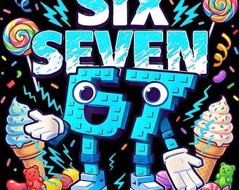 Drip Ice Cream 67 Baseball, Six Seven Meme PNG Bundle, Baseball Number Clipart, Six Seven Ice Cream Drip 67 Meme Gen Alpha Slang PNG