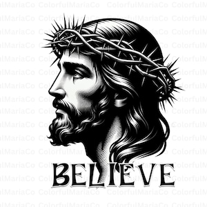 belive Jesus PNG Digital Jesus Dornenkrone Jesus Design Christian png Jesus Design for shirts Retter Jesus Jesus Christ png Religious