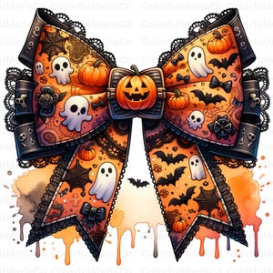 Halloween Bow PNG, Coquette Bow Png, Coquette Halloween Png, Spooky vibes Png, Trendy Halloween Spooky Season, Retro Halloween Shirt Png