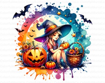 Witch Png, Halloween Sublimation Digital Download, Witchy png, Halloween Girls png, Aesthetic Halloween Shirt  PNG