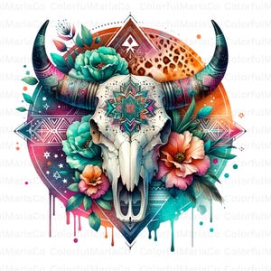Tête de mort de taureau, tête de mort de vache, décoration du sud-ouest, tête de mort de vache murale, tête de mort de vache peinte, décoration murale succulente, plantes succulentes, tête de mort de vache en résine, tête de mort