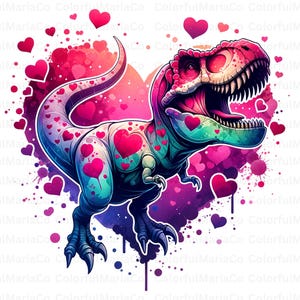 Dinosaurio PNG para camisetas, Dinosaurio Acuarela Sublimación Descarga digital PNG Diseño T-REX, diseños de dinosaurios PNG, dinosaurio T-Rex