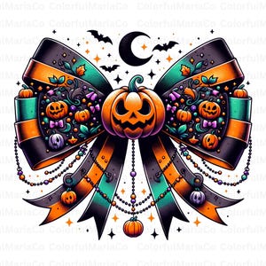 Halloween Bow PNG, Coquette Bow Png, Coquette Halloween Png, Spooky vibes Png, Trendy Halloween Spooky Season, Retro Halloween Shirt Png