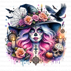Tag der Toten png Catrina, Zuckerschädel PNG, Mexikanischer Schädel png, Tag der Toten, Catrina Clipart, Png, Tattoo, Shirt