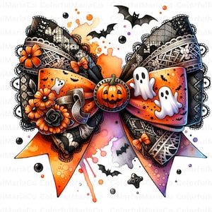 Halloween Bow PNG, Coquette Bow Png, Coquette Halloween Png, Spooky vibes Png, Trendy Halloween Spooky Season, Retro Halloween Shirt Png