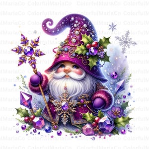 クリスマス バイオレット ノーム png、ノーム クリップアート、クリスマス ノーム クリップアート、バイオレット ノーム、クリスマス ノーム デジタル ダウンロード、商用利用