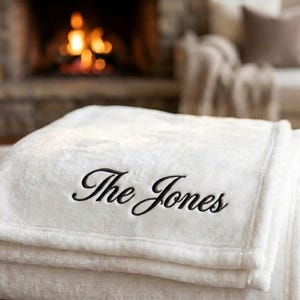 Personalized Fleece Throw Blanket: Monogrammed Name Gift, Couples Gift, Custom Stadium Blanket, Travel throw