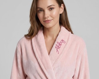 Embroidered Plush Fleece Robe: Personalized Monogrammed Bathrobe