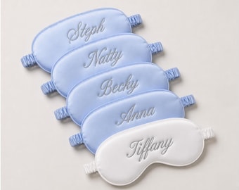 Custom Initials Eye Mask Embroidered, Personalized Sleep Mask, Bridesmaid Gift, Bridal Party Gift, Personalized Wedding Gift, Gift for Her