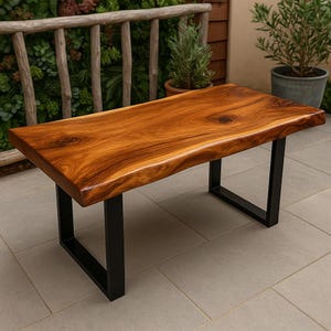 Live edge table, Modern solid walnut table, Kitchen Table, Live edge walnut table, Handcrafted solid walnut table, Live edge kitchen table