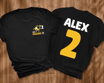 Personalized Birthday Shirt, Custom Construction Truck Shirt, Digging It Shirt, Custom Birthday Shirt, 2th Birthday Tee, Birthday Outfit
