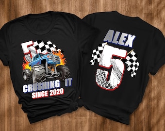 Monster Truck birthday Shirt, Car Birthday T-shirt, Custom Boy birthday shirt, Toddler Birthday Shirt, Monster trucks Shirt, Family Matching