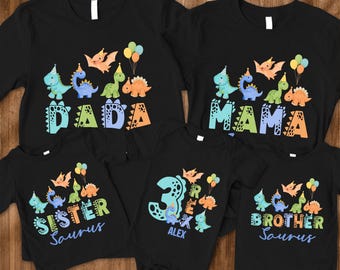 Three Rex Matching Family Birthday Shirt, 3 Rex Birthday Tee, Dinosaur Girl Birthday Outfit, 3rd Rex Shirt, Mommy and Me Dino T-Shirt