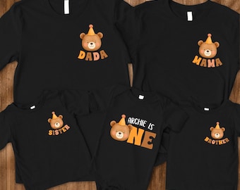 Beary First Birthday Shirt, Bear 1st Birthday Shirt, Any Age Teddy Bear Birthday Outfit, Matching Family Shirts, Mommy and Me Shirts\