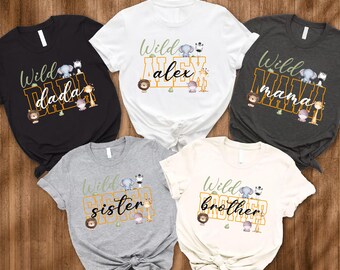 Wild One 1st Birthday Shirt Wild One Boy First Birthday Matching Family Jungle Safari Birthday Mommy and Me Outfit Dad Mama of the Wild One