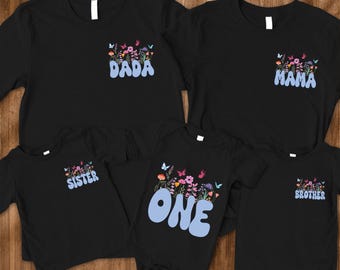 Boho Wildflower Shirts Wild One Wildflower Birthday Family Matching Shirts Wild Flower Theme First Birthday One Little Wildflower Two Wild
