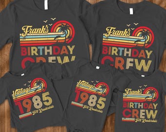 Vintage 1985 Shirt Matching Birthday Crew Tee Shirts, Custom Birthday Trip Shirt, Family 40th Birthday Party Shirt, Retro Bday Group Outfits