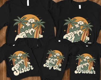 The Big One 1st Birthday Shirts, Surfing Theme First Birthday Tshirt, The Big One Outfit, Ocean Wave Family Matching Surfer Shirt, Mommy Me