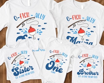 O-Fish-Ally One First Birthday Family Matching Shirt, The Big One Fishing 1st Birthday, Boy Fishing Theme Birthday, Personalized Shirt