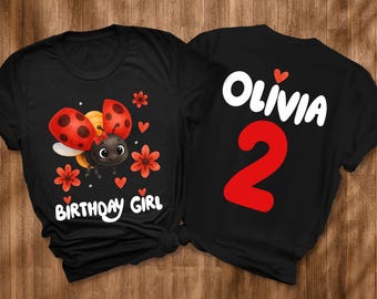 Girls Ladybug Birthday Shirt | Any Age Birthday Shirt | Girls Birthday Shirt | Birthday Girl Tee | Bug Birthday Shirt