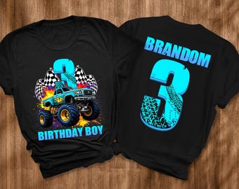 Monster Truck birthday Shirt, Car Birthday T-shirt, Custom Boy birthday shirt, Toddler Birthday Shirt, Monster trucks Shirt, Family Matching