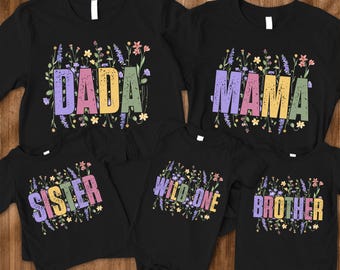 Wild One Birthday Shirts, First Birthday T-Shirt, Wildflower Birthday, Flower Theme Birthday Party, Wildflowers, Matching Family Birthday