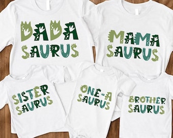 MamaSaurus/DadaSaurus Tees, Matching Family Dinosaur Birthday shirts, Kids Dino Tee, Mom/Dad Dino Tees, Mommy and Me Family Tees 1