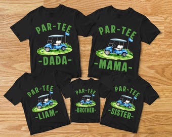 Personalized Golf Family Birthday Shirts, Golf birthday outfit. Hole in One Birthday Party, Personalized Golf Birthday Shirt, Matching Shirt