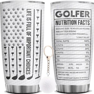 20oz Golf-Themed Insulated Tumbler - Keeps Drinks Hot or Cold for Hours - Ideal for Sports Enthusiasts, Outdoor Activities/GT-02