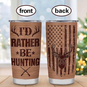 Deer Hunting  Stainless Steel Tumbler 20oz, Hunting Gifts for Men, Gifts For Hunters, Gift for Hunting Lovers/DHT-05