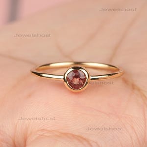14k Solid Gold Orange Sapphire Ring, Orange Sapphire Wedding Gift Ring, Orange Sapphire Engagement Ring , Anniversary Ring .