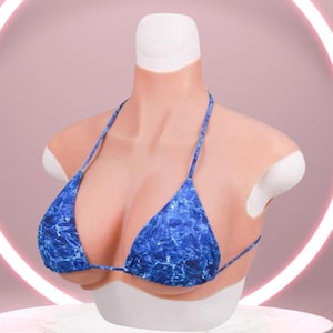 XXL G–S Cup Large Size Silicone Breast Forms – Plus Size Cosplay Prosthetic Chest for Men, Realistic Collarbone, Soft Lightweight filled