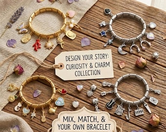 Italian Charm Bracelet Charms 9mm, Mix & Match Modular Links, Gold/Silver Tone DIY Supplies, Personalized Gift for Her