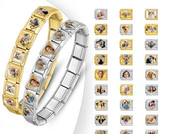 Custom Photo Trendy Italian Charm Bracelet Two-Tone Stainless Steel Personalized Y2K Jewelry