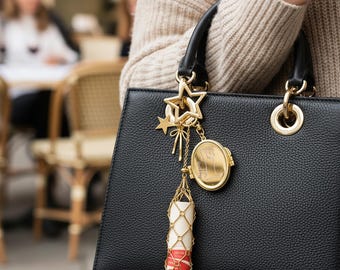 Personalized Lipstick Keychain with Mirror: Stainless Steel Makeup Bag Charm, Cherish the memories Keychains