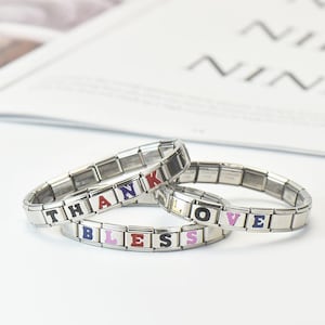 Charms italianos personalizados, Charms italianos personalizados, Pulsera italiana con iniciales, Pulseras con charms italianos DIY