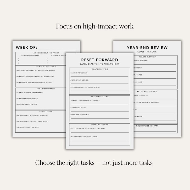 52 Week Productivity Planner Printable | Priority Matrix PDF - Etsy Canada