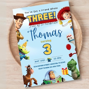 Digitale Toy Story-uitnodiging Toy Story-verjaardagsuitnodiging Toy Story-uitnodiging digitale download Toy Story-verjaardagsuitnodiging direct downloaden