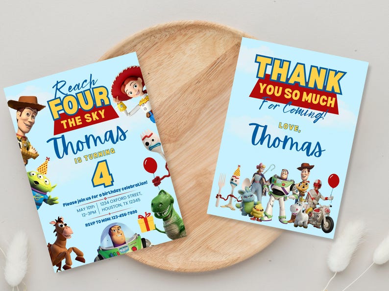 toy story invitation, buzz light year, toy story theme, toy story gift tag, invite movie theme, cute toy story, customisable invite, reach for the sky, jessie, toy story birthday, toy story party, youve got a friend, woody birthday, buzz lightyear