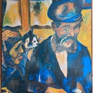 Vintage print (Giclee) of My Father by Marc Chagall, 1911 on wodden base