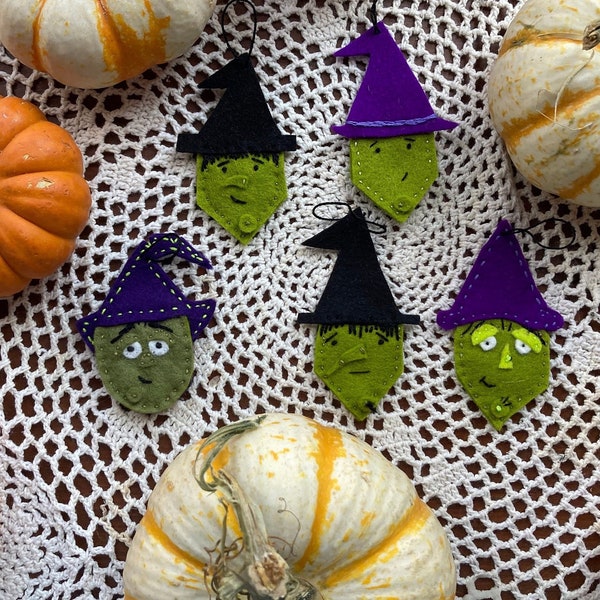 Halloween Witch Ornaments, Child friendly, spooky, cute, no threatening haunted tree