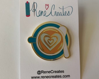 Coffee love enamel pin