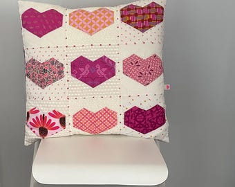 Jewel Hearts Pillow EPP pattern