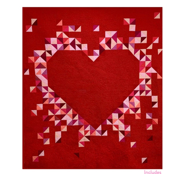 One Heart Quilt pattern A Modern Quilt pattern