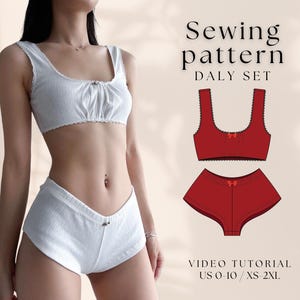 Patrón de costura para conjunto diario: pijama o pareo playero (PDF digital, tallas XS-2XL)