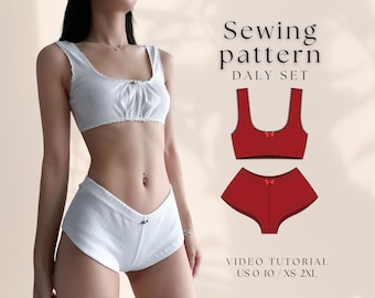 Daly Set Sewing Pattern: Sleepwear or Beach Cover-Up (Digital PDF, XS-2XL)