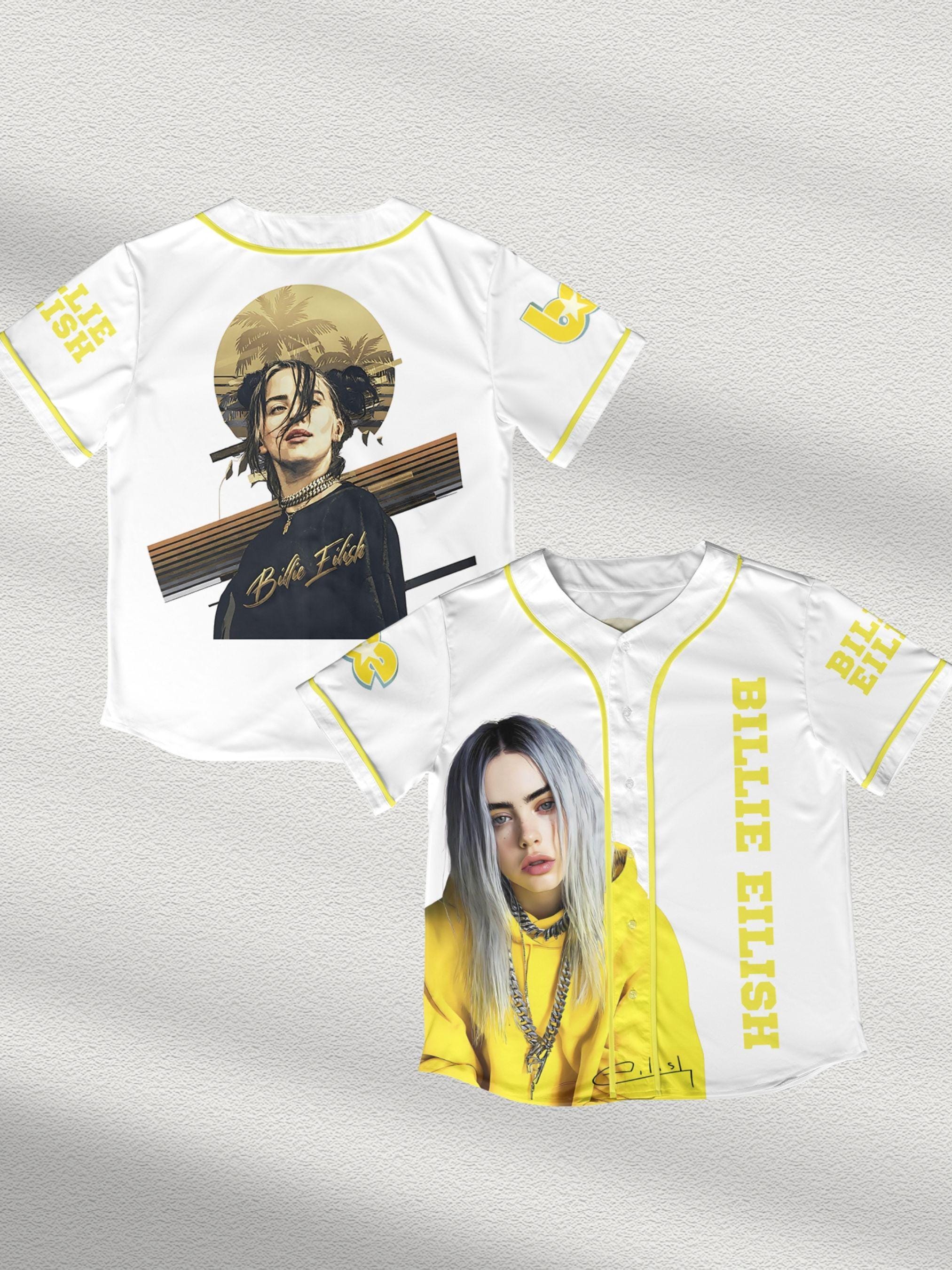 トップス Billie Eilish BE Custom Jersey Game Tee Billie Eilish BE Photo Black Jersey | Victoria Jacket