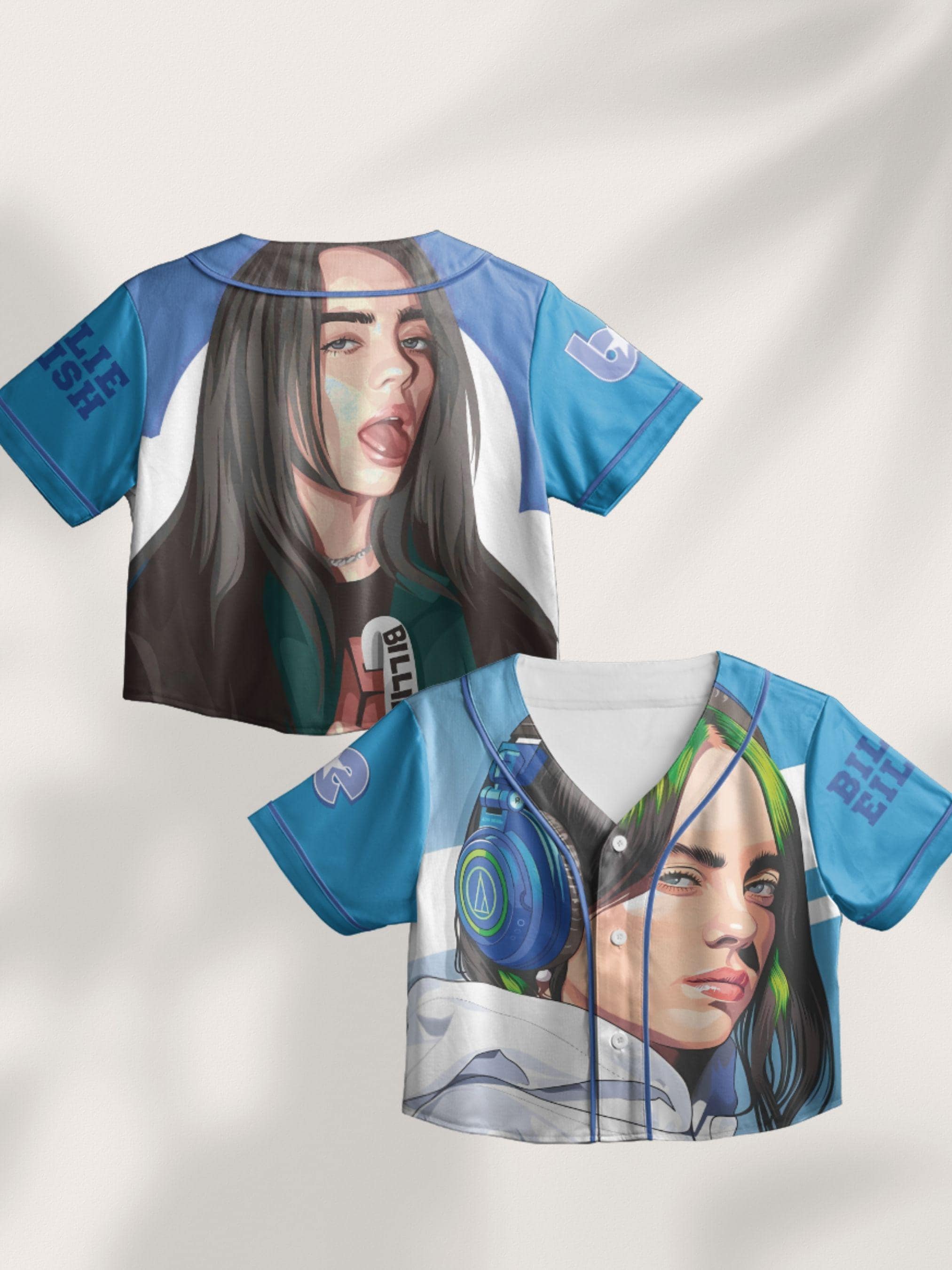 ま*ー様 ビリー・アイリッシュ BE Custom Jersey Game Te BE Custom Jersey Game Tee ビリーアイリッシュTシャツM Billie