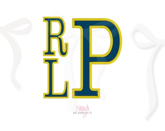 Stacked Monogram 2 Color Embroidery Font, 10 Sizes 8 Formats + BX, Machine Embroidery Design File Instant Download BX Fonts classic Alphabet